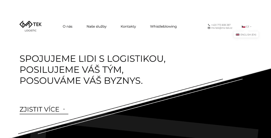 MS-Tec Logistics Landing page ukázka 2